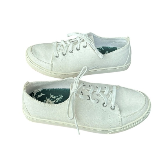 L.L. Bean White Canvas Sneakers Size 7.5 - Picture 4 of 11